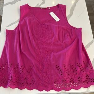 Soft Surroundings Fuchsia Embellished Boxy Tank Top 2X
NWT